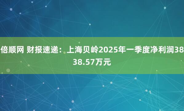 倍顺网 财报速递：上海贝岭2025年一季度净利润3838.57万元